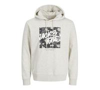 Jack & Jones Jjhawaii Shape Sweat à Capuche, Blanc-Gris, M