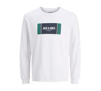 JACK & JONES Jjhayato T-Shirt Ls Crew Neck BTS, Blanc., M