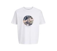 JACK & JONES Jjhonolulu Shape Tee SS Crew Neck, Blanc éclatant., XS