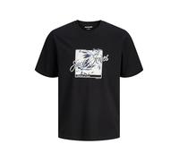 JACK & JONES Jjhonolulu Shape Tee SS Crew Neck, Noir, S Hommes