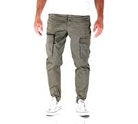 Pantalon cargo Tapered Fit Marron clair vert en coton Vert Taille : 29 / Longueur : 34