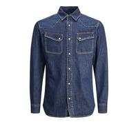 JACK & JONES Jjireno Jjshirt MF 141 Chemise en Jean, Bleu Denim, S Homme