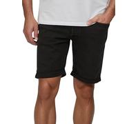 JACK & JONES JJIRICK Short en jean stretch pour homme - Coupe droite - Bermuda d'été - Denim - Couleur unie - Noir et bleu - Tailles S, M, L, XL, XXL, Black Denim (Am 137), L