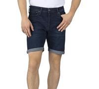 JACK & JONES JJIRICK Short en jean stretch pour homme - Coupe droite - Bermuda d'été - Denim - Couleur unie - Noir et bleu - Tailles S, M, L, XL, XXL, Bleu denim (Am 138), S