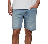 JACK & JONES JJIRICK Short en jean stretch pour homme - Coupe droite - Bermuda d'été - Denim - Couleur unie - Noir et bleu - Tailles S, M, L, XL, XXL, Blue Denim (12281168), L