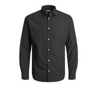 JACK & JONES Jjjoe Print Shirt Ls Ss24 Chemise, Noir/AOP : Ditsy AOP S24, M Hommes