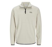 Jack & Jones JJMATTY Sweat à Demi-Fermeture éclair avec Logo, Beige Clair, S