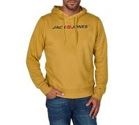JACK & JONES JJMORTY Sweat à capuche pour homme avec imprimé Coupe droite Vert Jaune Gris Rouge S M L XL XXL 3XL, Mustard Gold (12303641), L