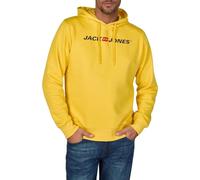 JACK & JONES JJMORTY Sweat à capuche pour homme avec imprimé Coupe droite Vert Jaune Gris Rouge S M L XL XXL 3XL, Solar Power (12303641), M