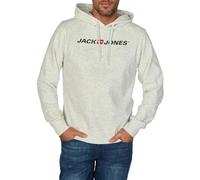 JACK & JONES JJMORTY Sweat à capuche pour homme avec imprimé Coupe droite Vert Jaune Gris Rouge S M L XL XXL 3XL, Blanc mélangé (12303641), XXL
