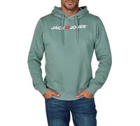 JACK & JONES JJMORTY Sweat à capuche pour homme avec imprimé Coupe droite Vert Jaune Gris Rouge S M L XL XXL 3XL, Trooper (12303641), 3XL