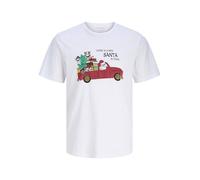 JACK & JONES Jjnoel Xmas Tee SS Crew Neck, Blanc., XXL