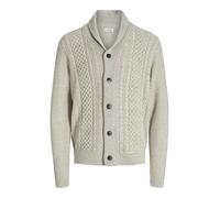 JACK & JONES Jjpaul Knit Shawl Cardigan, Blanc-Gris, M