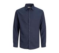 JACK & JONES Jjplain Fall Solid Shirt Ls Chemise, Blazer Bleu Marine, XL Homme