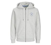 Jack & Jones Jjsimon-Felpa avec Capuche et Fermeture éclair, Melange Blanc, M Homme, Melange Blanc, M