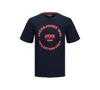 JACK & JONES Jjsimon Tee SS Crew Neck T-Shirt, Sky Captain/Imprimé : Grand, M Hommes