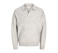 JACK & JONES Jjsoho Ollie Knit Split Neck, Gris Clair chiné, L