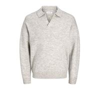 JACK & JONES Jjsoho Ollie Knit Split Neck, Gris Clair chiné, XL