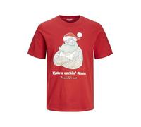 JACK & JONES Jjxmas Funny Tee SS Crew Neck, Scarlet Sage, M