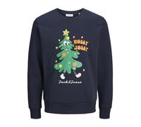 JACK & JONES Jjxmas Jolly Sweat à col Rond Maillot de survêtement, Sky Captain, L Homme