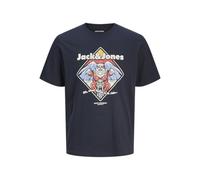 JACK & JONES Jjxmas T-Shirt à col Rond Motif crâne de Noël, Sky Captain, S Homme