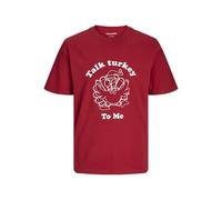 JACK & JONES Jjxmas T-Shirt Humoristique à col Rond, Sauge écarlate, XL Homme
