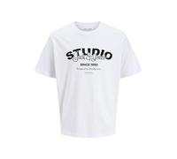 JACK & JONES Jjyuki Tee SS Crew Neck BF, Blanc., XS