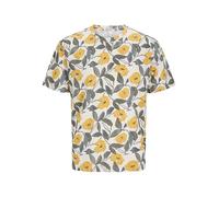 JACK & JONES Joralmeria AOP Tee SS Crew Neck, Crème au Beurre, L Hommes