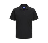 JACK & JONES Joralmeria Texture Polo SS pour Homme, Noir, L