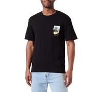 JACK & JONES Joraruba Chest EMB Tee SS Crew Neck T-Shirt, Noir, M Homme