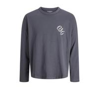 JACK & JONES Jorbedford Structure Tee Ls CN, Gris, S Hommes