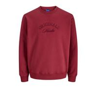 JACK & JONES Jorbleecker Branding Sweat Crew BF, Rouge tibétain, L Homme