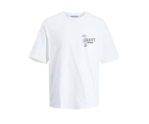JACK & JONES Jorbradley Clarity Tee SS C.N Stmss25 T-Shirt, Blanc éclatant., S