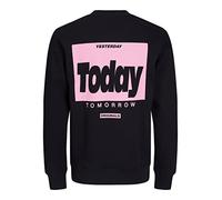 JACK & JONES Jorburning Sweat à col Rond Maillot de survêtement, Noir, L Homme