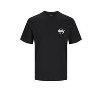 JACK & JONES Jorbushwick Circle Tee SS Crew Neck T-Shirt, Noir, S Hommes