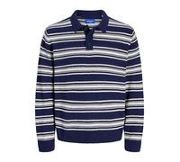 JACK & JONES Jorcambridge Knit Stripe Polo, Ocean Cavern, XL Hommes