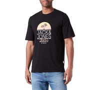 JACK & JONES Jorcasey Tee SS Crew Neck T-Shirt, Noir, S Homme
