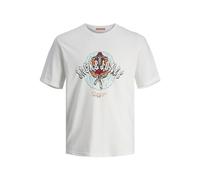 JACK & JONES Jorcoconut Skull Tee SS Crew Neck T-Shirt, Blanc éclatant, S Homme