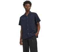 Jack & Jones Easter Palma Seersucker Short Sleeve Shirt Bleu L Homme
