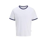 JACK & JONES Jorformentera Ringer T-Shirt à col Rond pour Homme, Blanc éclatant., M