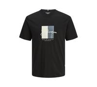 JACK & JONES Jorfrederiksberg Box Tee SS C.N Pls T-Shirt, Noir, 4XL Hommes