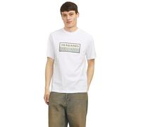 JACK & JONES Jorfrederiksberg Box Tee SS C.n Sn T-Shirt, Blanc Brillant-Détails : aw24, M Homme