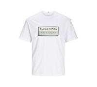 JACK & JONES Jorfrederiksberg Box Tee SS C.n Sn T-Shirt, Blanc Vif/détail : Aw24, XXL Homme
