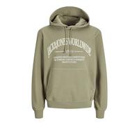 JACK & JONES Jorfrederiksberg Margate Sweat à Capuche BF Sweatshirt, Silver Sage/détail : JJ, M Homme
