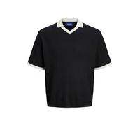 JACK & JONES Jorgramercy Knit SS Retro Polo, Noir, XL Hommes