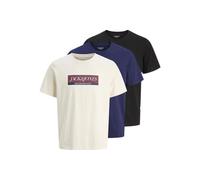 JACK & JONES Jorinwood Block Branding Tee SS Cn3Pk MP, Bronze, XXL (Lot de 3) Hommes
