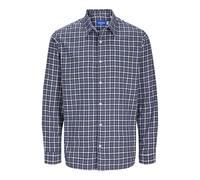 JACK & JONES Jorjoshua Chemise à Carreaux en Flanelle Taille Loisirs, Bleu Nuit, L Homme