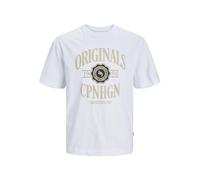 JACK & JONES Jorlucca Branding Tee SS Crew Neck T-Shirt, Blanc éclatant, M Homme