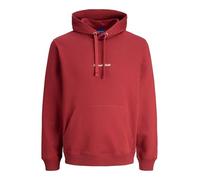 JACK & JONES Jornorrebro EMB Noos Sweat à Capuche, Rouge tibétain, L