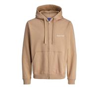 JACK & JONES Jornorrebro EMB Noos Sweat zippé à Capuche pour Homme, Mocha Meringue, S